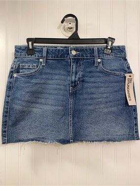 classic blue denim mini skirt